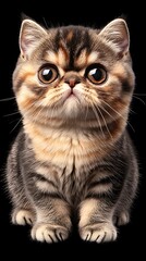 Obraz premium Cute Ragdoll Kitten Gazing Upward.