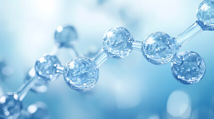 Fototapeta premium 3D Molecular Structure in Blue