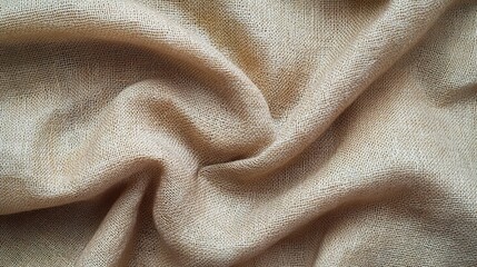 Soft Beige Cotton and Linen Textile with Natural Texture Patterns