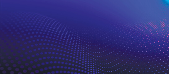 Abstract background with dynamic color wave. Futuristic dotted wave of bright particles. Colorful background for presentation design. Wide format vector illustration. Weave effect.