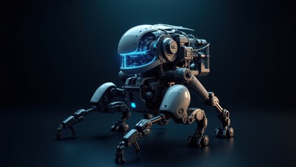 Futuristic Quadrupedal Robot Design: A 3D Render of a Sleek, Advanced Robotic Canine