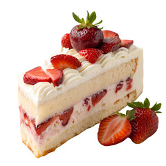 Delicious Strawberry Cake Slice