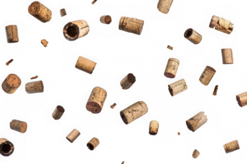 A Celebratory Burst Of Wine Corks Joyfully Dancing Against A Bright Isolated on Transparent Background, Capturing The Essence Of Festive Moments And Carefree Abandon