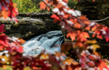 waterfall in autumn