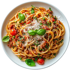Cooking spaghetti bolognese at home italian cuisine dish close-up