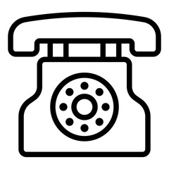 Home phone service outline icon with classic rotary telephone