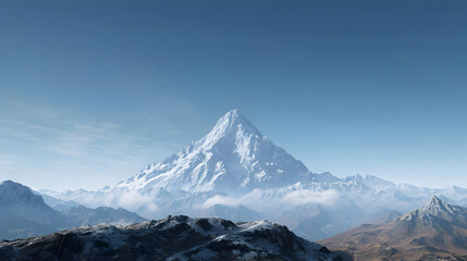 Snow Covered Mountain Peaks Under Blue Sky During Daylight Panoramic View of Alpine Range