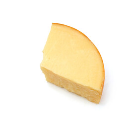 Piece of cheese isolated on a white background