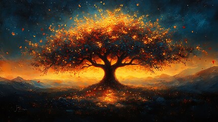Obraz premium Glowing Tree of Life high resolution picture