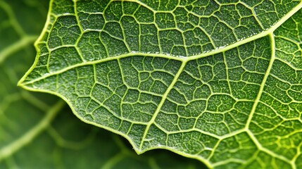 Macro Shot of Elephant Ear Leaf with Intricate Vein Patterns