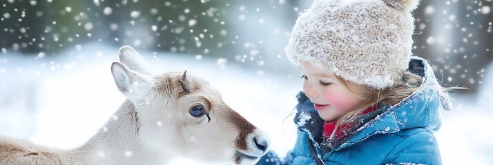 Woman Playing with Dog in Snowy Forest Winter Fun