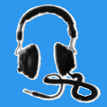 headphones graphic blue background clip art preview