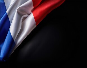 French flag with vibrant colors on black background