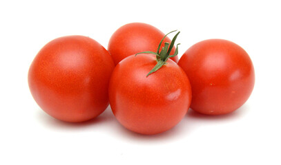 Ripe tomatoes isolated on white background 