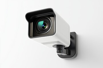 Naklejka premium High-resolution motion detection camera mounted on wall for security purposes