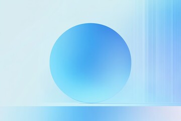 Simple abstract blue circle with geometric lines in minimalistic design