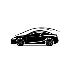 Obraz premium Sports Car Silhouette, Dynamic Monochrome Speed Graphic