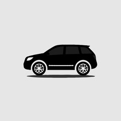 Black SUV Silhouette, Simple Automotive Icon
