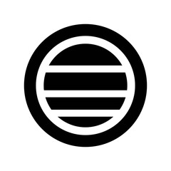 Simple Black Circle with Horizontal Lines Stock Vector