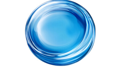 Circular gel texture. Blue serum toner drop isolated on transparent background --ar 16:9