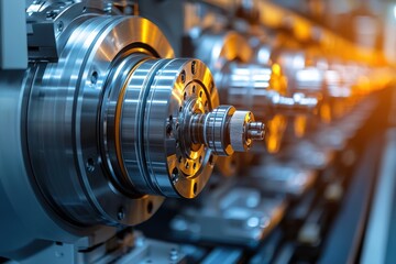 Advanced machinery in a modern manufacturing facility showcasing precision engineering and technology at work