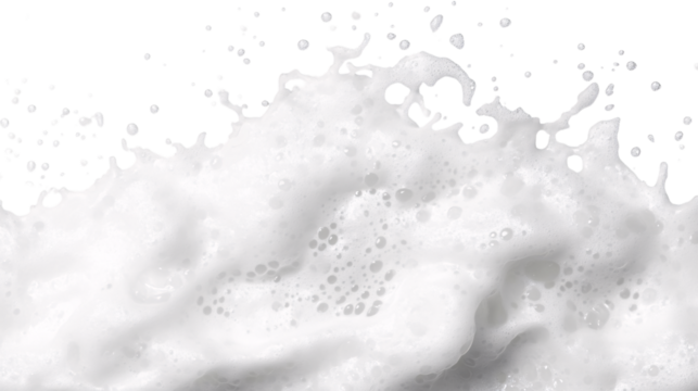 Cleanser foam texture isolated on transparent background --ar 16:9