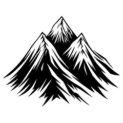 Monochrome Graphic of a Jagged Mountain Peak