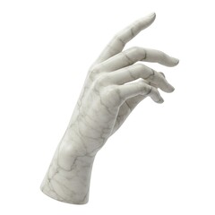 Realistic White Marble Hand Sculpture with Elegant Veins.