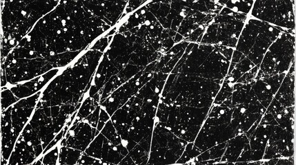 Abstract Black and White Texture with Splatter Patterns and Artistic Lines