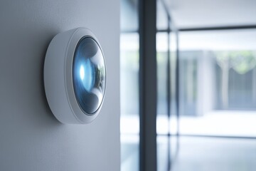 Innovative holographic shield enhances home security with advanced technology in modern setting