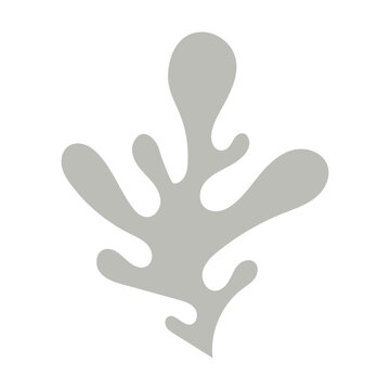 Beige Leaf Shape Element abstract organic plant, vector illustration