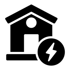 Electric utility glyph icon representing home electricity services