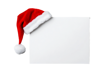 Blank canvas with red and white Christmas hat for festive decor
