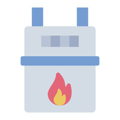 Gas meter utility flat icon for home energy measurement and control