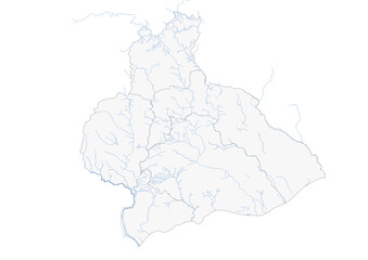 Obraz premium waterway vector map in manufahi east timor with black and white color