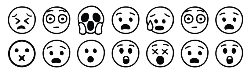 Fototapeta premium Social emoji icons and emoticon smile icons collection. Facebook app icons and cartoon emoji icons. Vector illustration EPS10