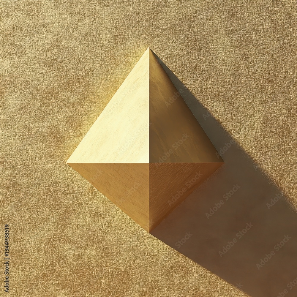 Poster a symmetrical geometric structure casting a sharp angled shadow