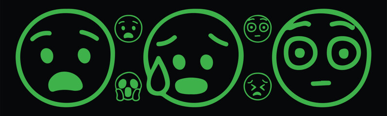 Emoticon vector set smile icons. Cartoon emoji set. Vector emoticon set. Vector illustration EPS10