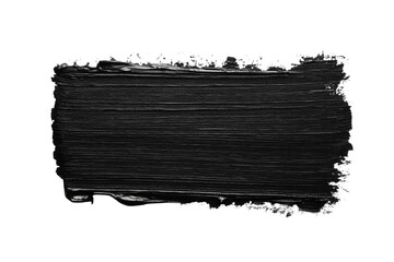 Black paint stroke on transparent background for creative design