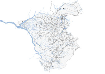 Vector map of ermera east timor with black and white color