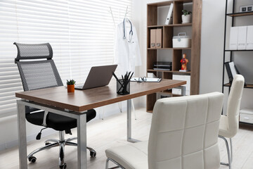 Doctor's workplace in medical office. Healthcare service