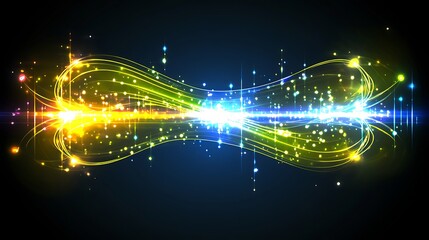 Glowing lines and lights create a dynamic futuristic visual display