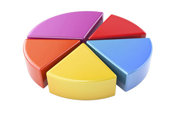 Obraz premium 3D Colorful Pie Chart Segments, Business Data Infographic, Statistics Presentation