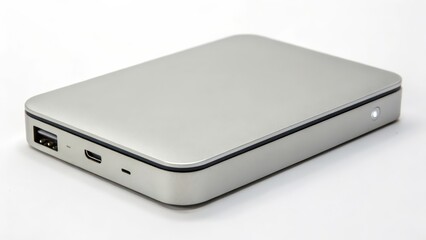 Portable Hard Drive on White Background