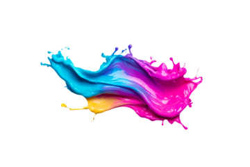 Colorful splashes of liquid paint create an abstract design