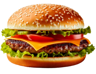 hamburger isolated on transparent