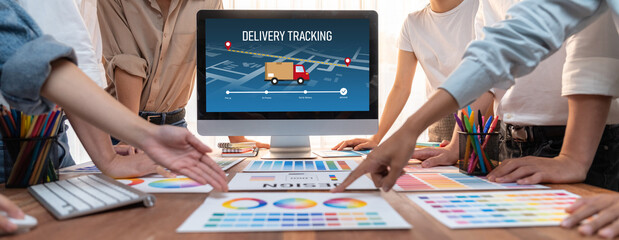 Delivery tracking system for e-commerce and brisk online business to timely goods transportation...