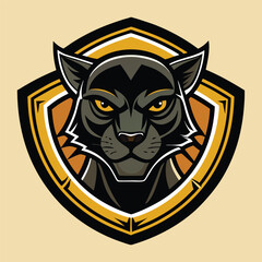 Obraz premium Vintage Black Panther Emblem: A Symbol of Strength and Empowerment