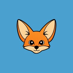 Fototapeta premium Cute Fennec head vector