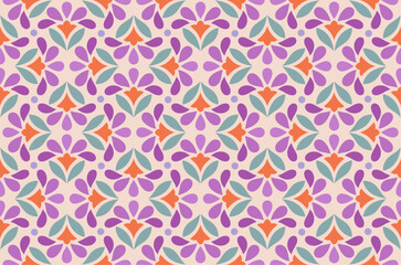 Modern cute floral art deco seamless pattern. Vector damask illustration with leaves. Decorative botanical background.